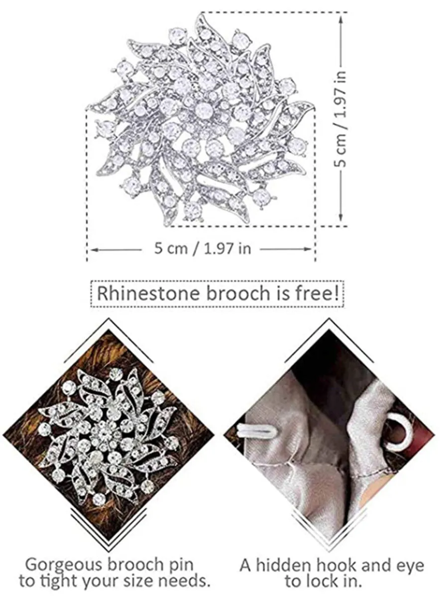 2025 White-Brown Long-Haired Faux Fur Wedding Shawl