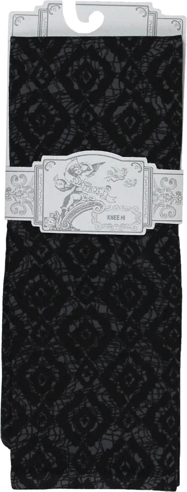 Black & Grey Talulah Opaque Knee Highs (Women's)