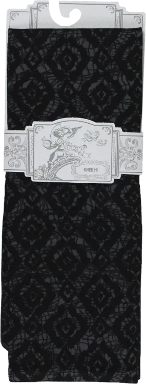 Black & Grey Talulah Opaque Knee Highs (Women's)