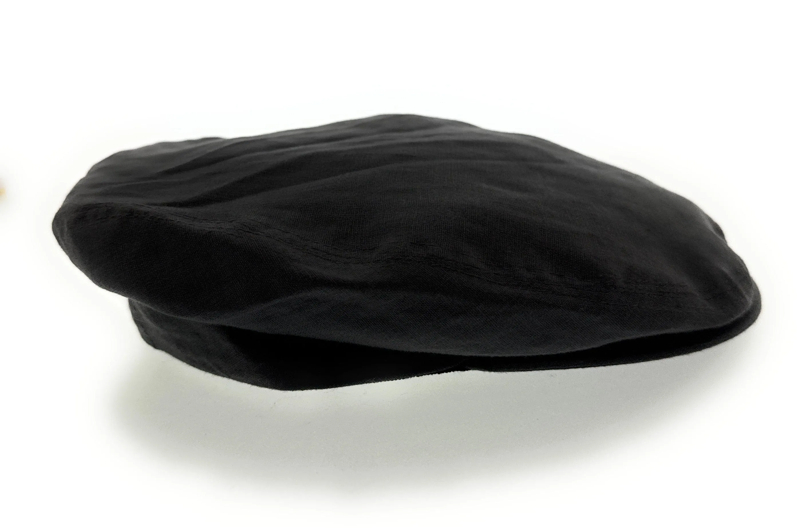 Dolce & Gabbana Men’s Black Linen Flat Cap –  Luxury Headwear-Adult M