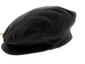Dolce & Gabbana Men’s Black Linen Flat Cap –  Luxury Headwear-Adult M