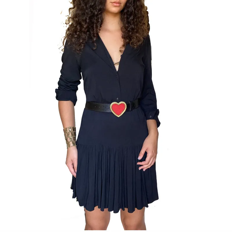 Heart Belt - Nude wPink