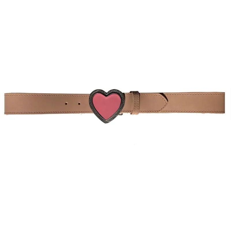 Heart Belt - Nude wPink