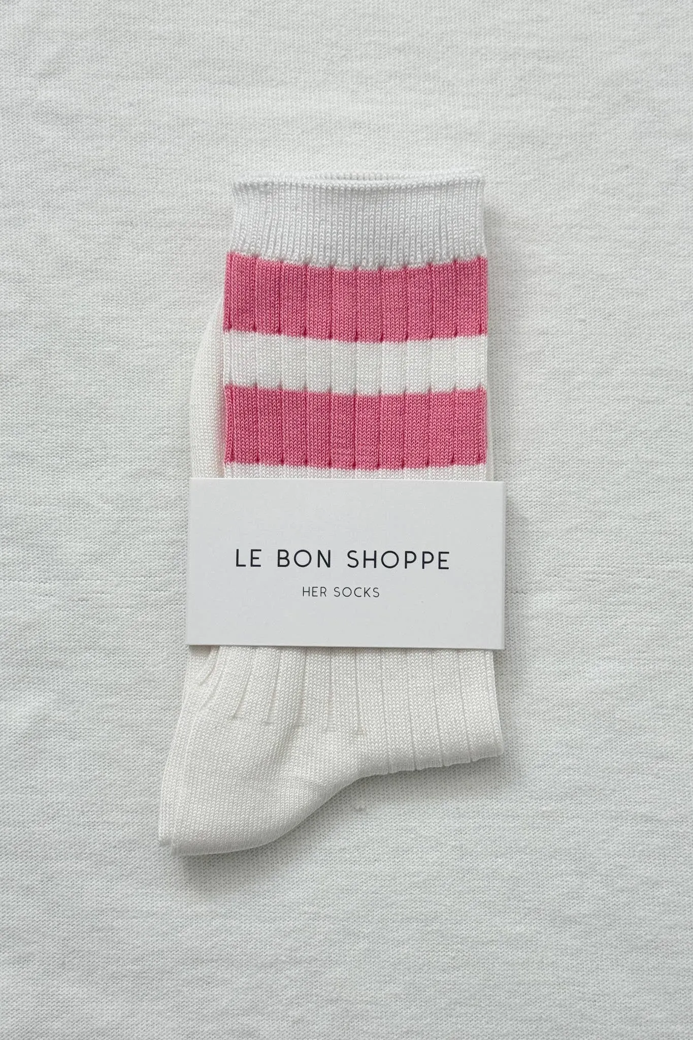 Her Varsity Socks - Pink Stripe
