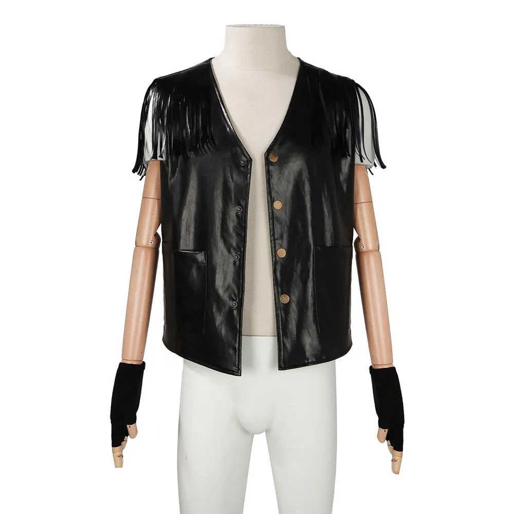 Men PU Leather Vest Outfit