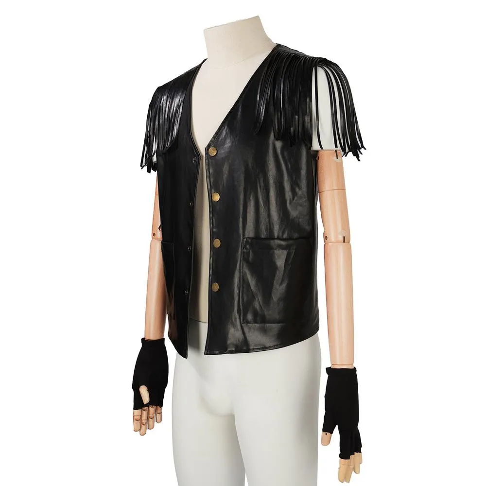Men PU Leather Vest Outfit