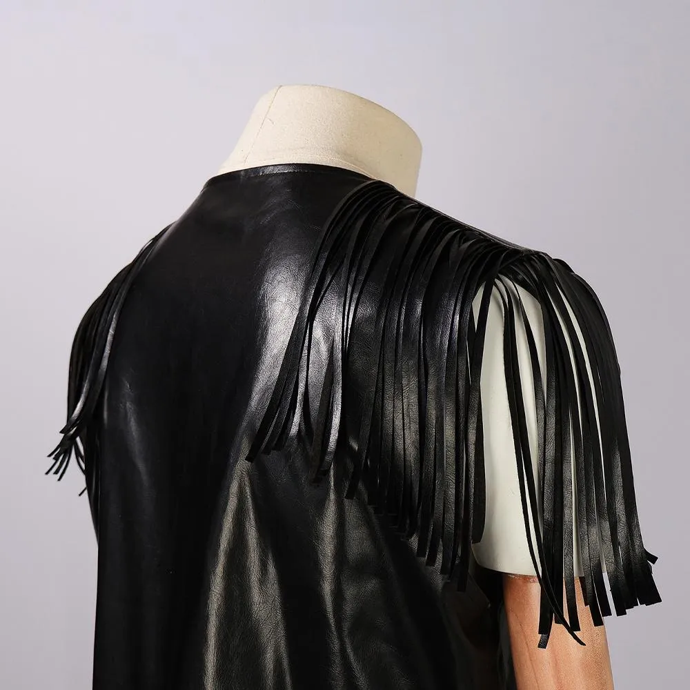 Men PU Leather Vest Outfit