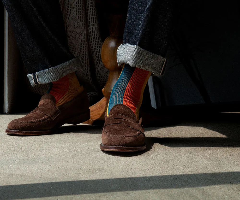 Men's BLanCHE Socks - Mustard, Orange, & Green