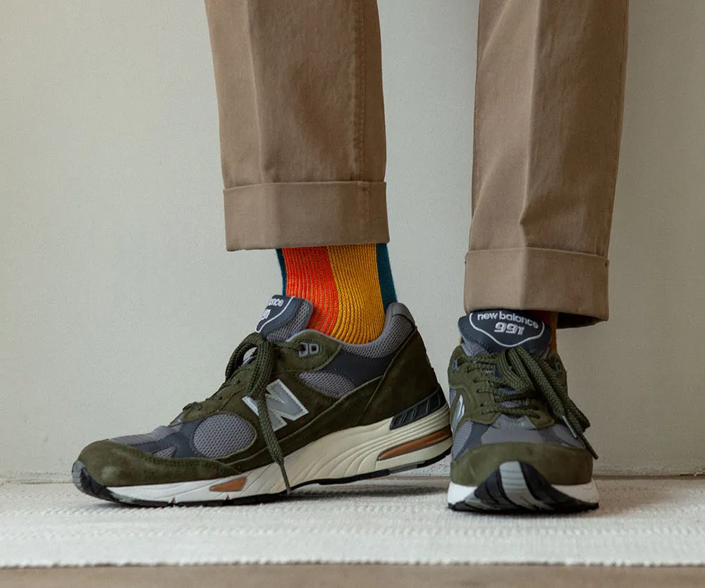 Men's BLanCHE Socks - Mustard, Orange, & Green