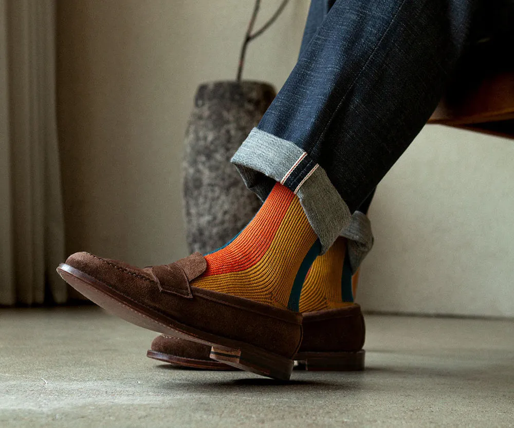 Men's BLanCHE Socks - Mustard, Orange, & Green