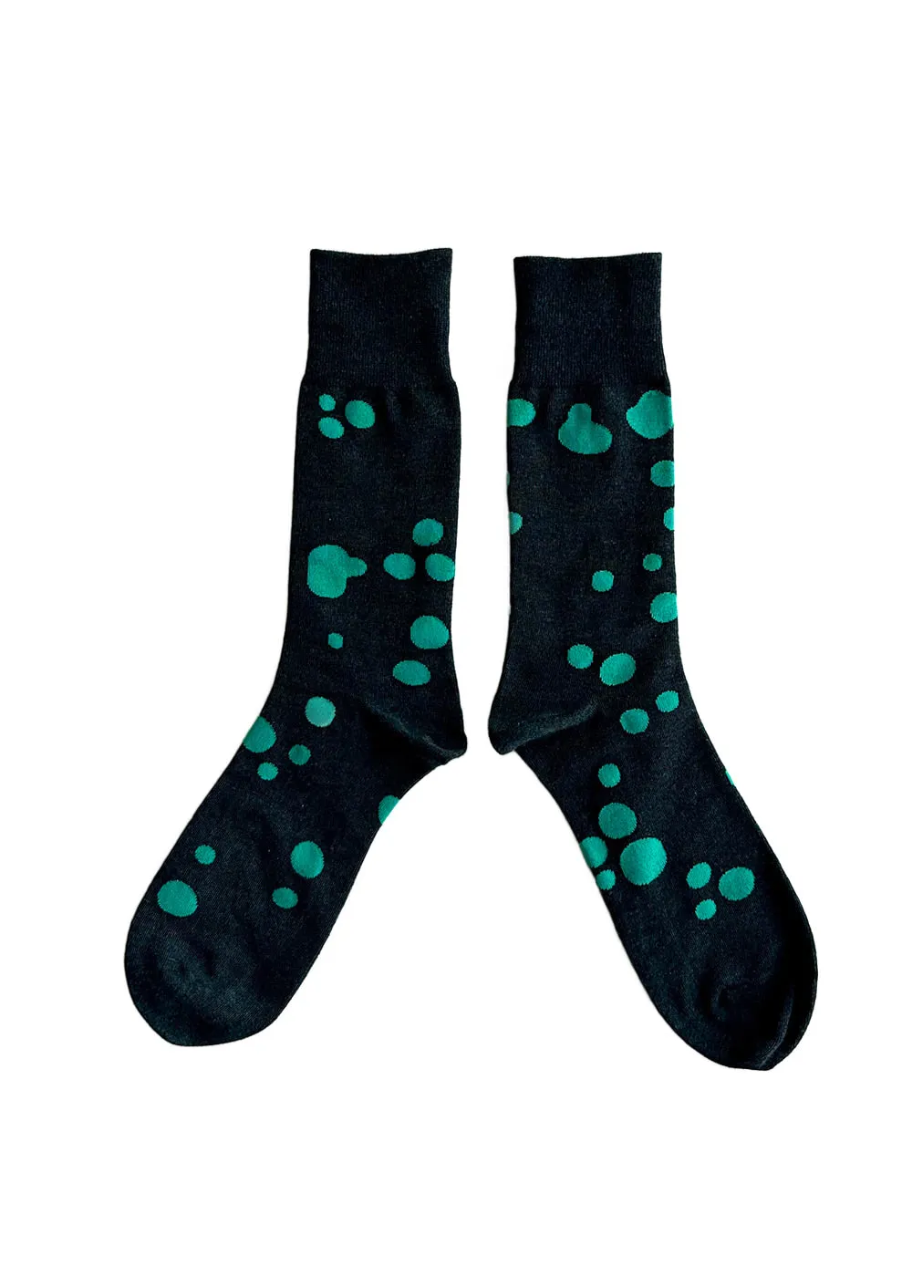 Men's Dalmatian Pattern Socks - Gray & Mint