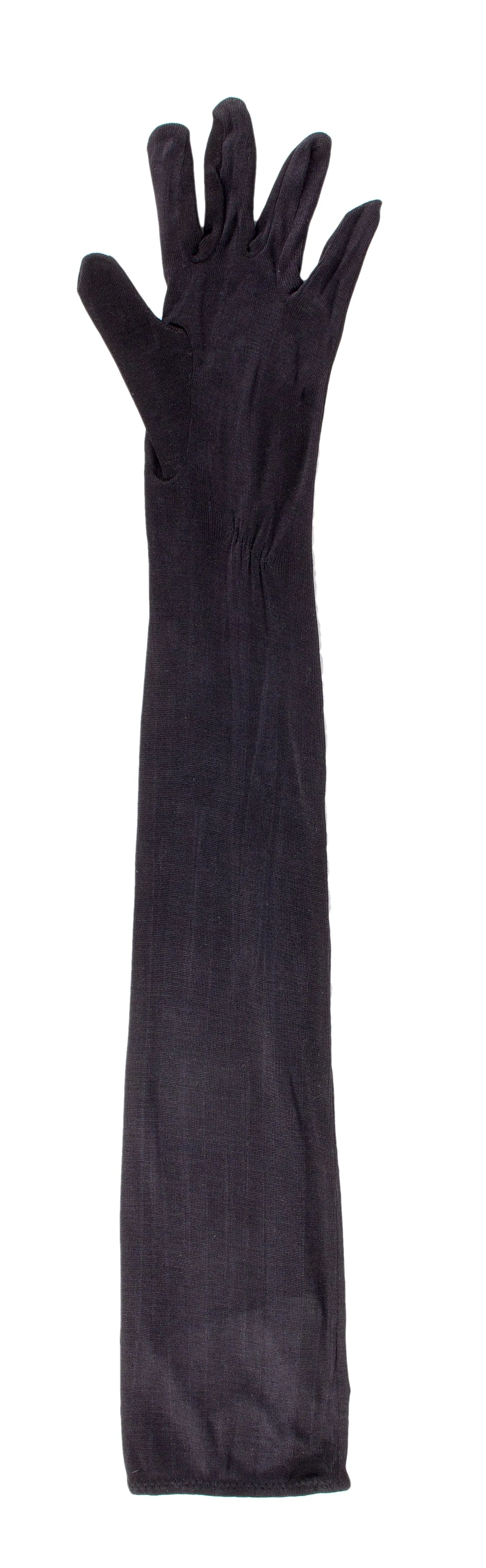 MIU MIU Black Jersey Silk Full Arm Opera Gloves-