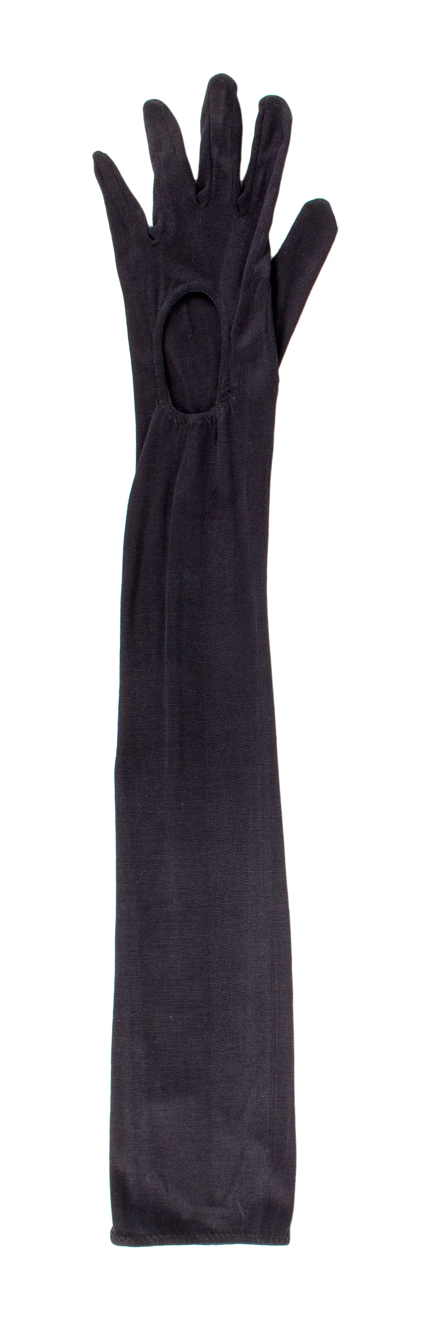 MIU MIU Black Jersey Silk Full Arm Opera Gloves-