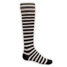 Navy and White Mini Hoop Striped Athletic Knee High Socks (Medium)