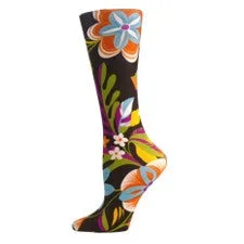 Opaque Bold Flowers Trouser Socks (Women's)