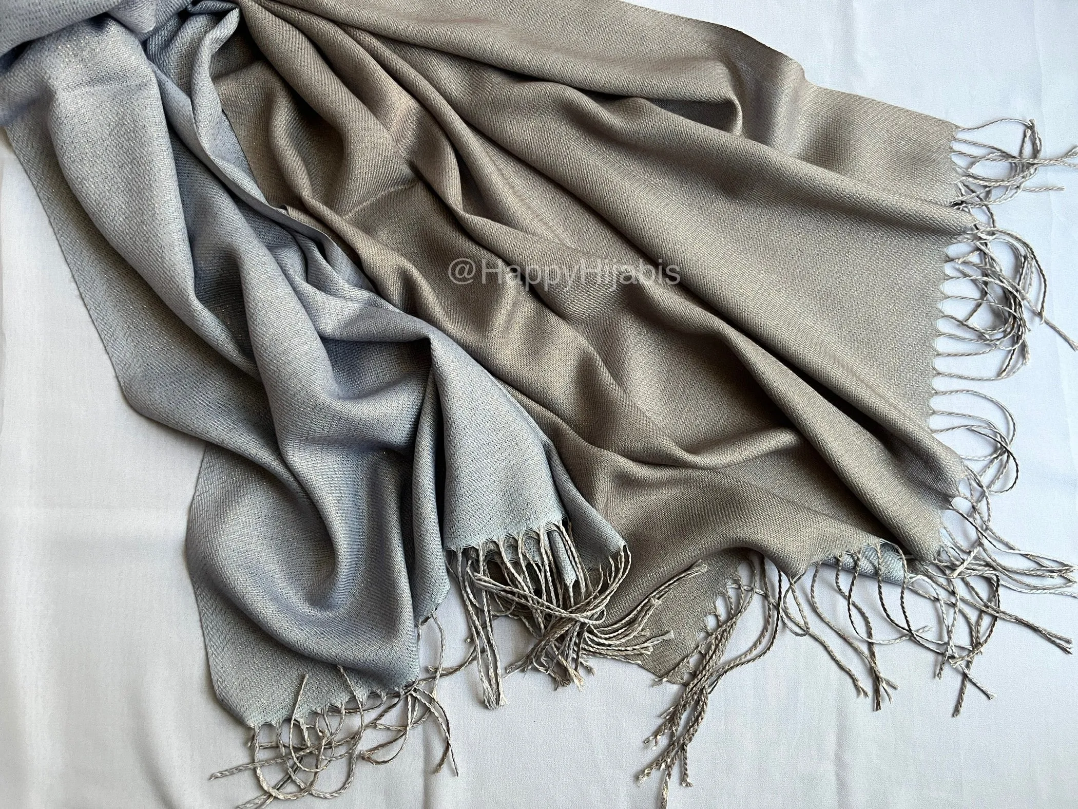 Reversible Moonlight Pashmina- Grey Ice