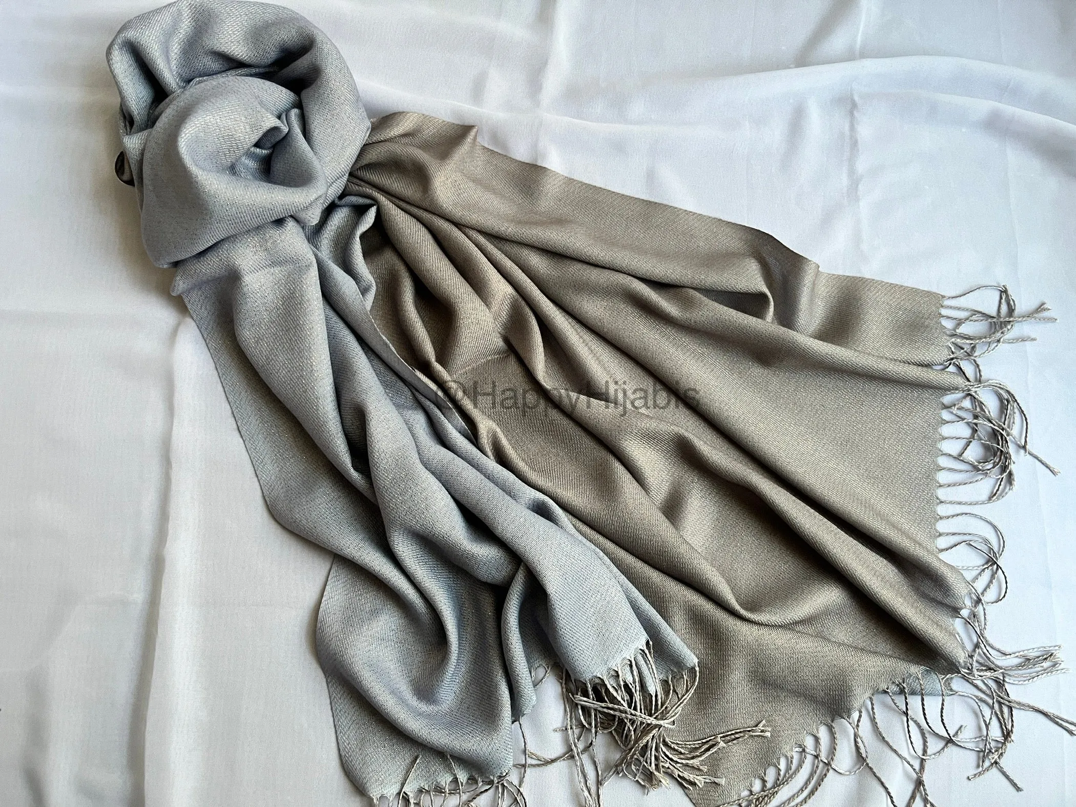 Reversible Moonlight Pashmina- Grey Ice