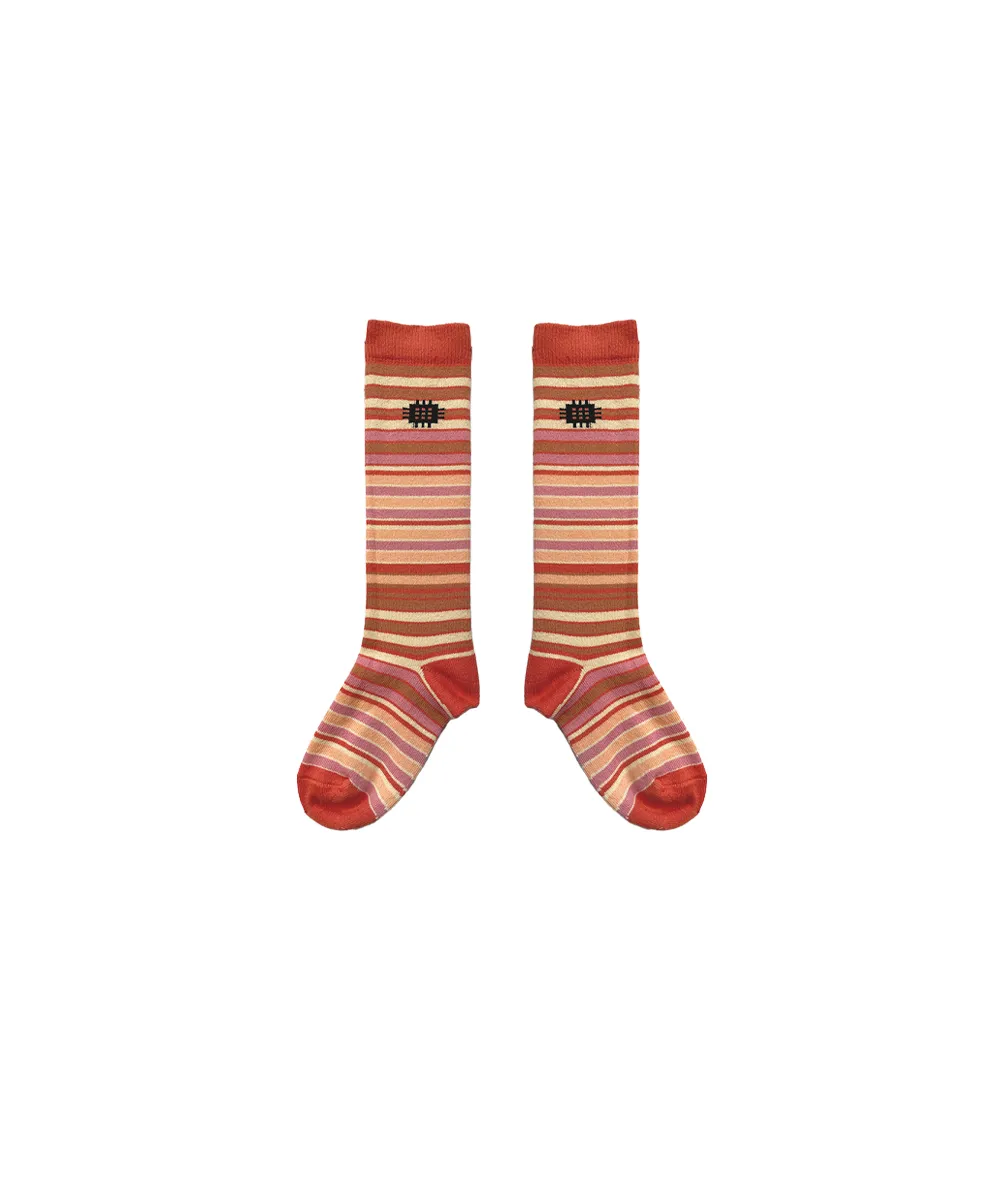 Solva Long Socks - Rose Garden Stripe